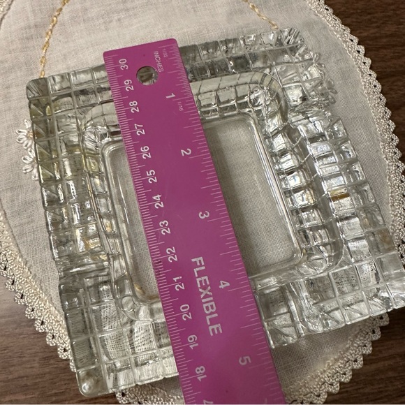 Exquisite Art Deco Leaded Crystal Grid Ashtray - Vintage Beauty! - Picture 8 of 8